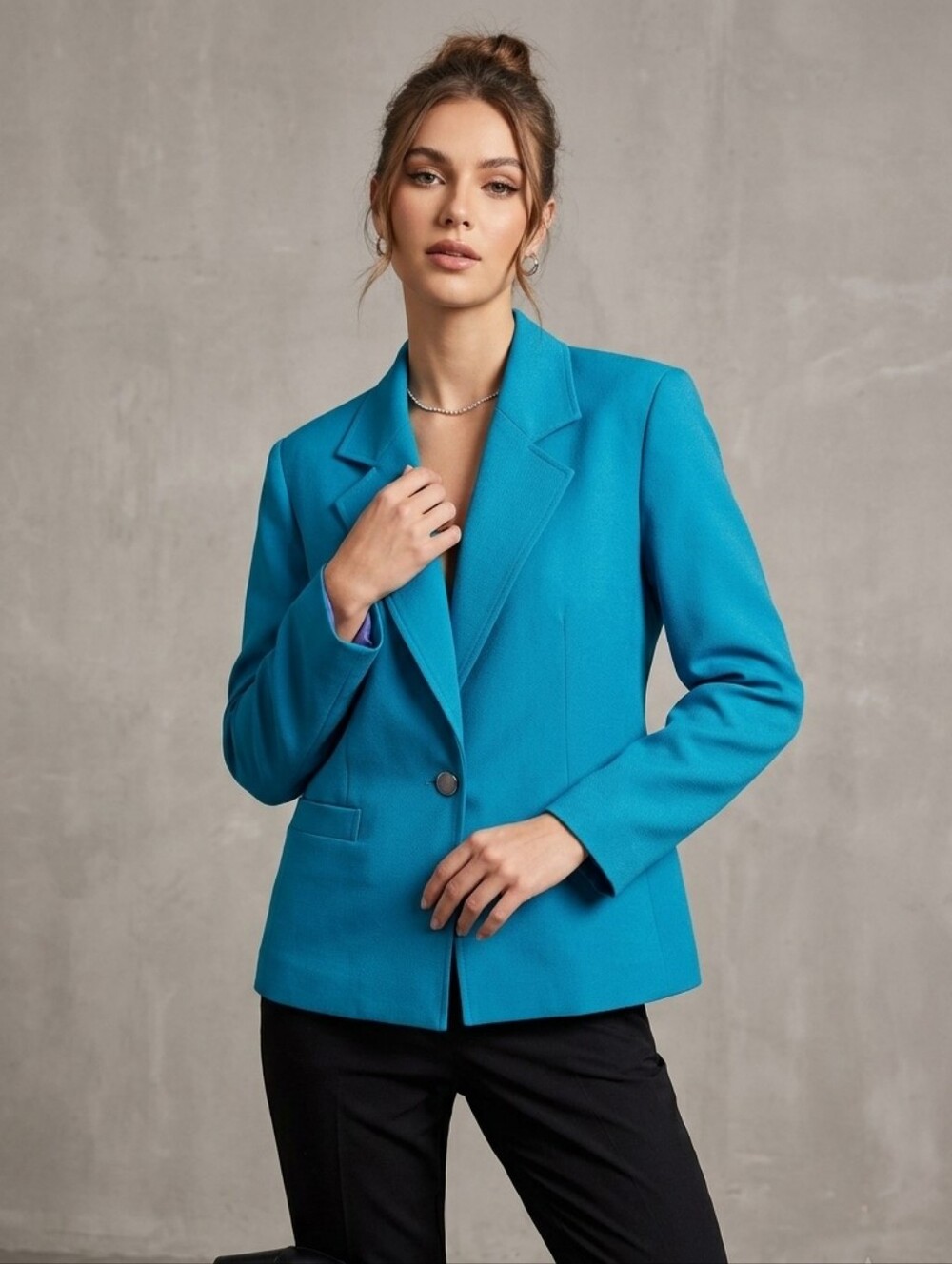 Vintage Vibrant Blue Blazer By Gaytown Toronto 100% Wool